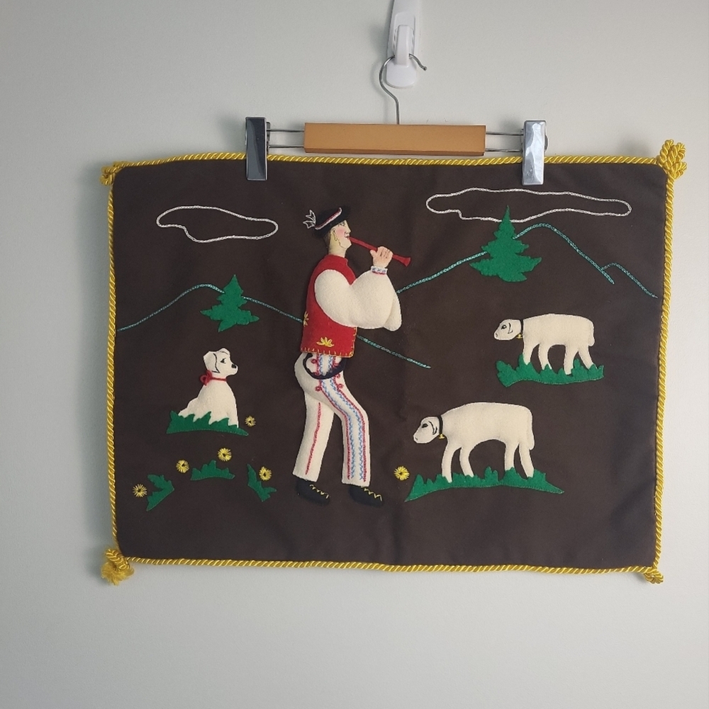 Vintage-Style Folk Art Pillow Cover